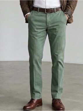 J. Crew Men's Bowery Stretch Slim Fit Chino Pants Navy Green Size W38 L32